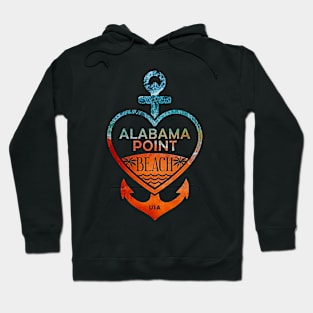 Alabama Point Beach, Alabama, Sandy Heart Ship Anchor Hoodie